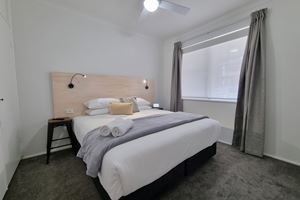 Master Bedroom at Adamstown Short Stay Apartments.